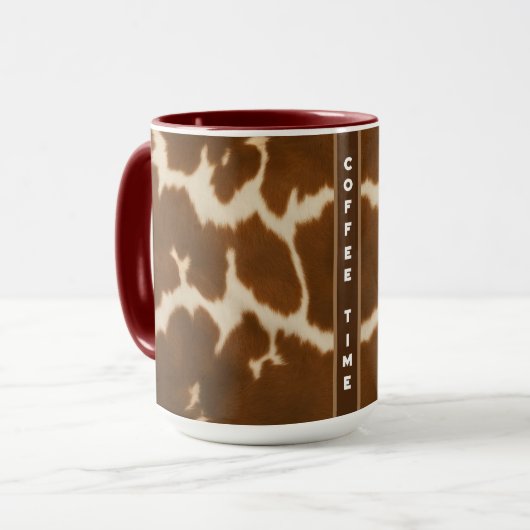 Mug Collection de Cuir Faux Vache Elégante Populaire (Devant gauche)