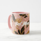 Mug Collection de Feuilles Boho Populaire en or rose (Devant gauche)
