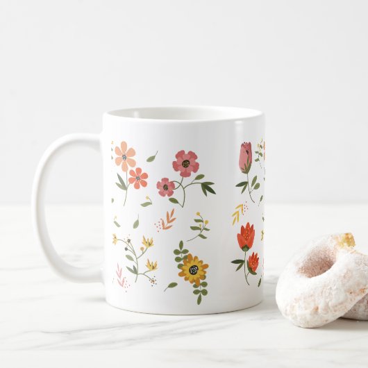 Mug collection de fleurs (Avec donut)