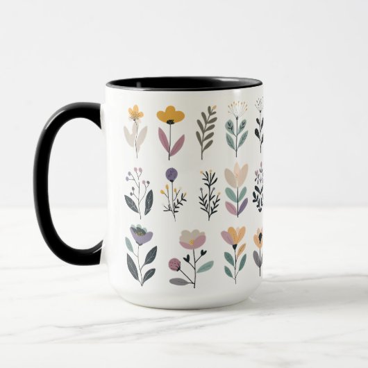 Mug Collection de fleurs vectorielles (Gauche)