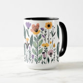 Mug Collection de fleurs vectorielles (Devant droit)