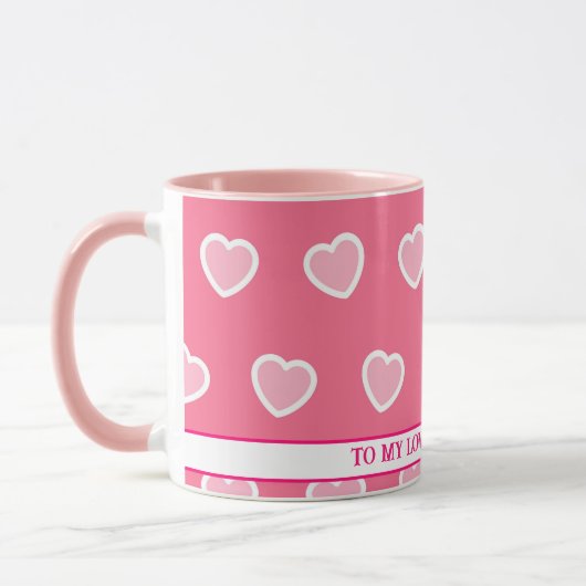 Mug Collection de la Saint-Valentin rose moderne (Gauche)