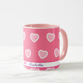 Mug Collection de la Saint-Valentin rose moderne (Devant droit)