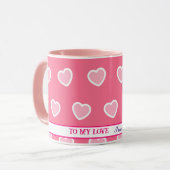 Mug Collection de la Saint-Valentin rose moderne (Devant gauche)