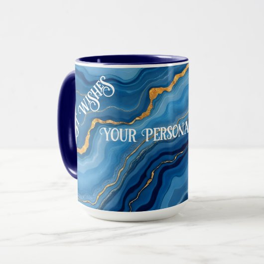 Mug Collection de marbre bleu azur (Devant gauche)