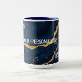 Mug Collection de marbre bleu bleu marine (Centre)