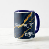 Mug Collection de marbre bleu bleu marine (Devant droit)