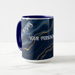 Mug Collection de marbre bleu or de la marine moderne