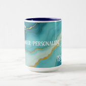 Mug Collection de marbre bleu turquoise moderne (Centre)