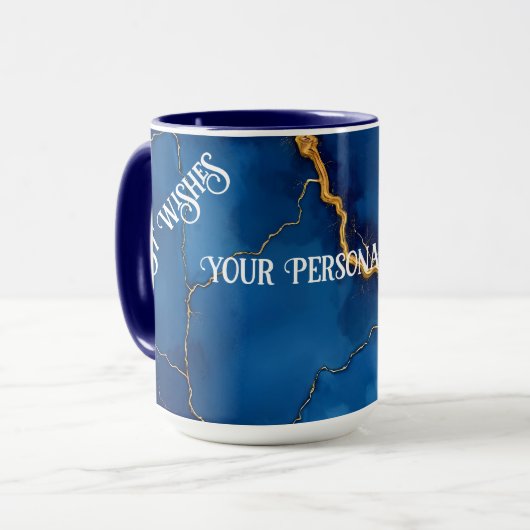 Mug Collection de marbre Royal Blue Gold (Devant gauche)