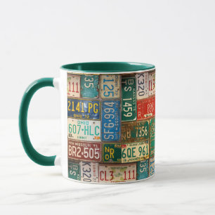 Mug Collection de plaques de licence rouillées