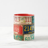 Mug collection de plaques d'immatriculation rouille ré (Centre)