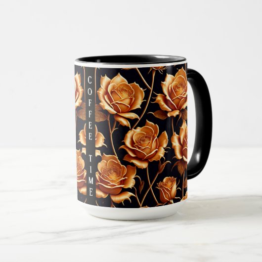 Mug Collection de Roses de luxe branché Boho Gold (Devant droit)