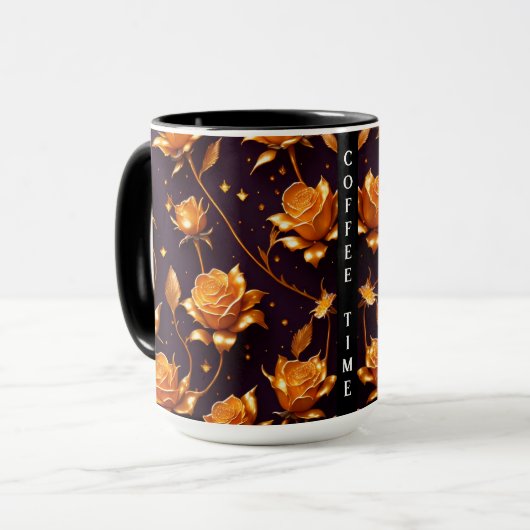 Mug Collection de Roses de luxe Gold Boho tendance (Devant gauche)