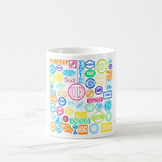 Mug Collection de tampons Grunge couleur texte rétro