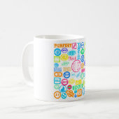 Mug Collection de tampons Grunge couleur texte rétro (Devant gauche)