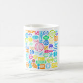 Mug Collection de tampons Grunge couleur texte rétro (Centre)
