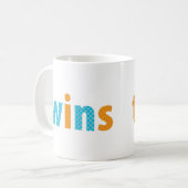 Mug COLLECTION DE VINS - garçons {orange + aqua} (Devant gauche)