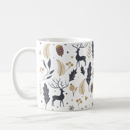 Mug Collection de voeux de Noël pour les cerfs et les (Gauche)