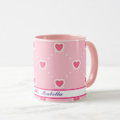 Mug Collection des valentines de coeur populaire rose (Devant droit)