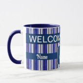 Mug Collection été tendance Marine Blue Boat Stripes (Gauche)