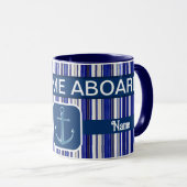 Mug Collection été tendance Marine Blue Boat Stripes (Devant droit)