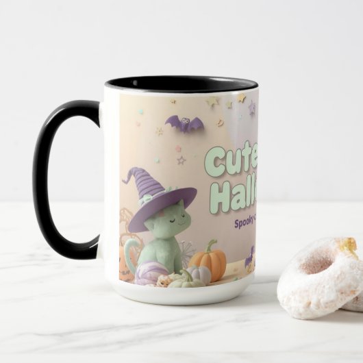 Mug 🧡 ✨ Collection « Halloween mignon et gentil » 🎃� (Avec donut)