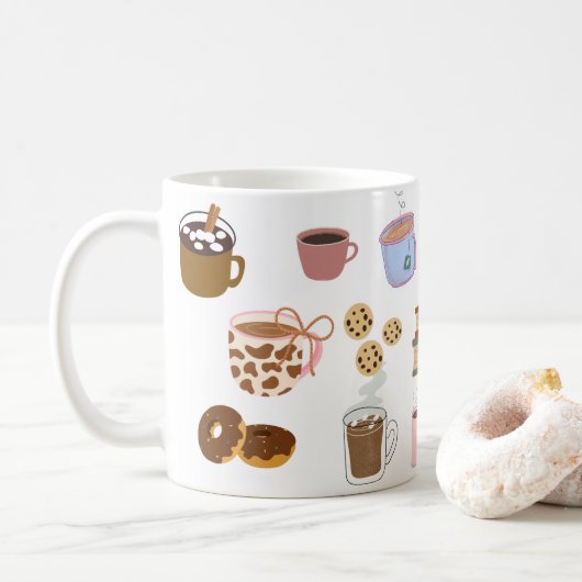 Mug Collection illustrée Cozy & Coffee Treats (Avec donut)