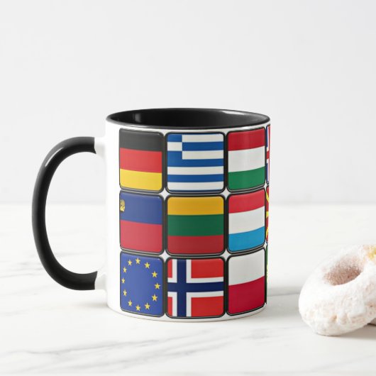Mug Collection internationale du drapeau, drapeaux du  (Avec donut)