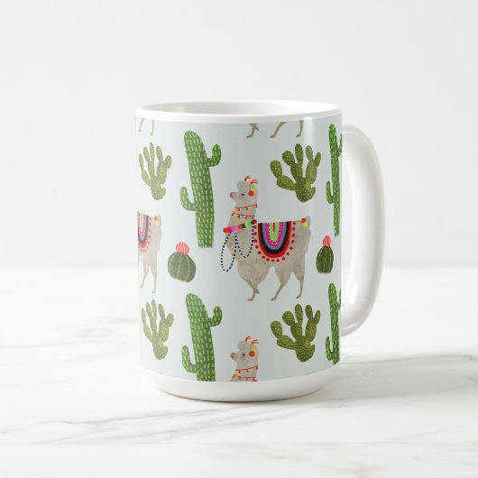 Mug Collection Llamarama | Cactus & Llama Motif (Devant droit)