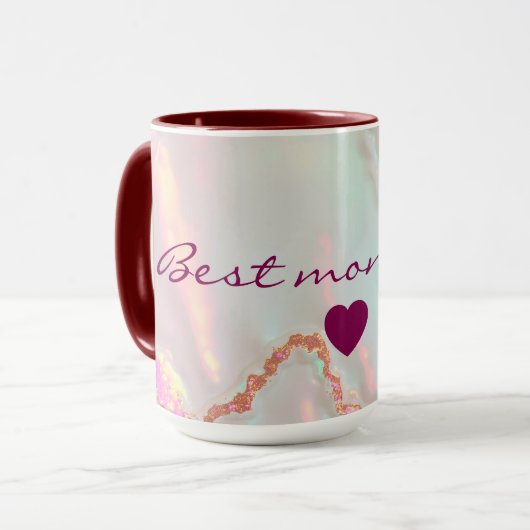 Mug Collection Luxe Moderne Rose Pâle Menthe Douce Or (Devant gauche)