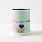 Mug Collection Luxe Rose Pâle Menthe Or Populaire (Centre)