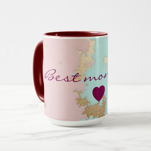 Mug Collection Luxe Rose Pâle Menthe Or Populaire (Devant gauche)