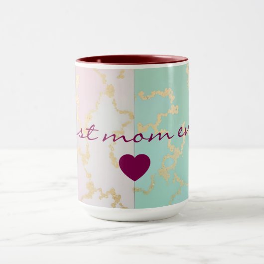 Mug Collection Luxe Tendance Rose Pâle Menthe Douce Or (Centre)