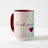 Mug Collection Luxe Tendance Rose Pâle Menthe Douce Or (Devant gauche)
