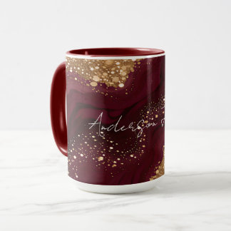Mug Collection Luxueuse Tendance Bourgogne Or