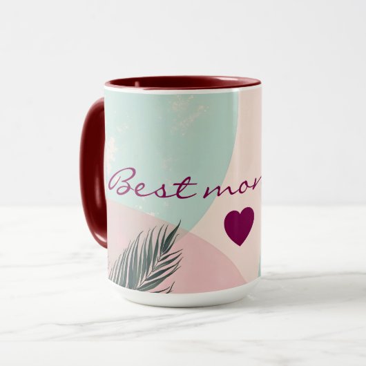 Mug Collection Moderne Abstraite Rose Pâle Menthe (Devant gauche)