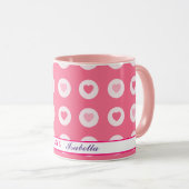 Mug Collection moderne d'amour du coeur rose (Devant droit)