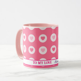 Mug Collection moderne d'amour du coeur rose