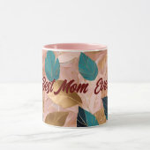 Mug Collection moderne de Feuilles Boho en or rose vif (Centre)
