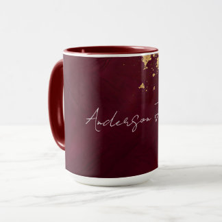 Mug Collection Moderne de Luxe en Bourgogne Or