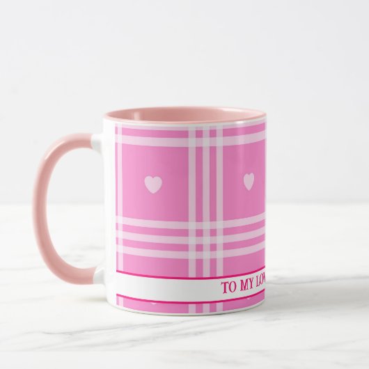 Mug Collection moderne Plaid Pink Heart (Gauche)
