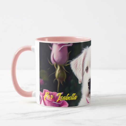 Mug Collection Petit Chien Et Rose (Gauche)