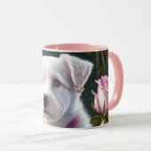 Mug Collection Petit Chien Et Rose (Devant droit)