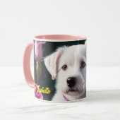 Mug Collection Petit Chien Et Rose (Devant gauche)