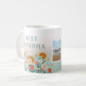 Mug Collection photo florale moderne Best Grand-mère (Devant gauche)