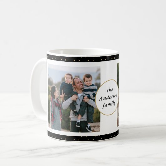 Mug Collection photo moderne Famille Black et Gold (Devant gauche)