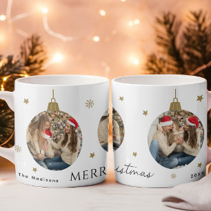 Mug Collection photo ornementale de Noël d'or moderne
