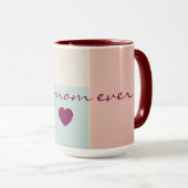 Mug Collection Populaire Abstraite Rose Pâle Menthe (Devant droit)