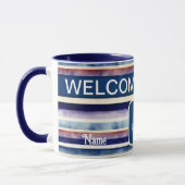 Mug Collection populaire Summer Navy Blue Boat Stripes (Gauche)